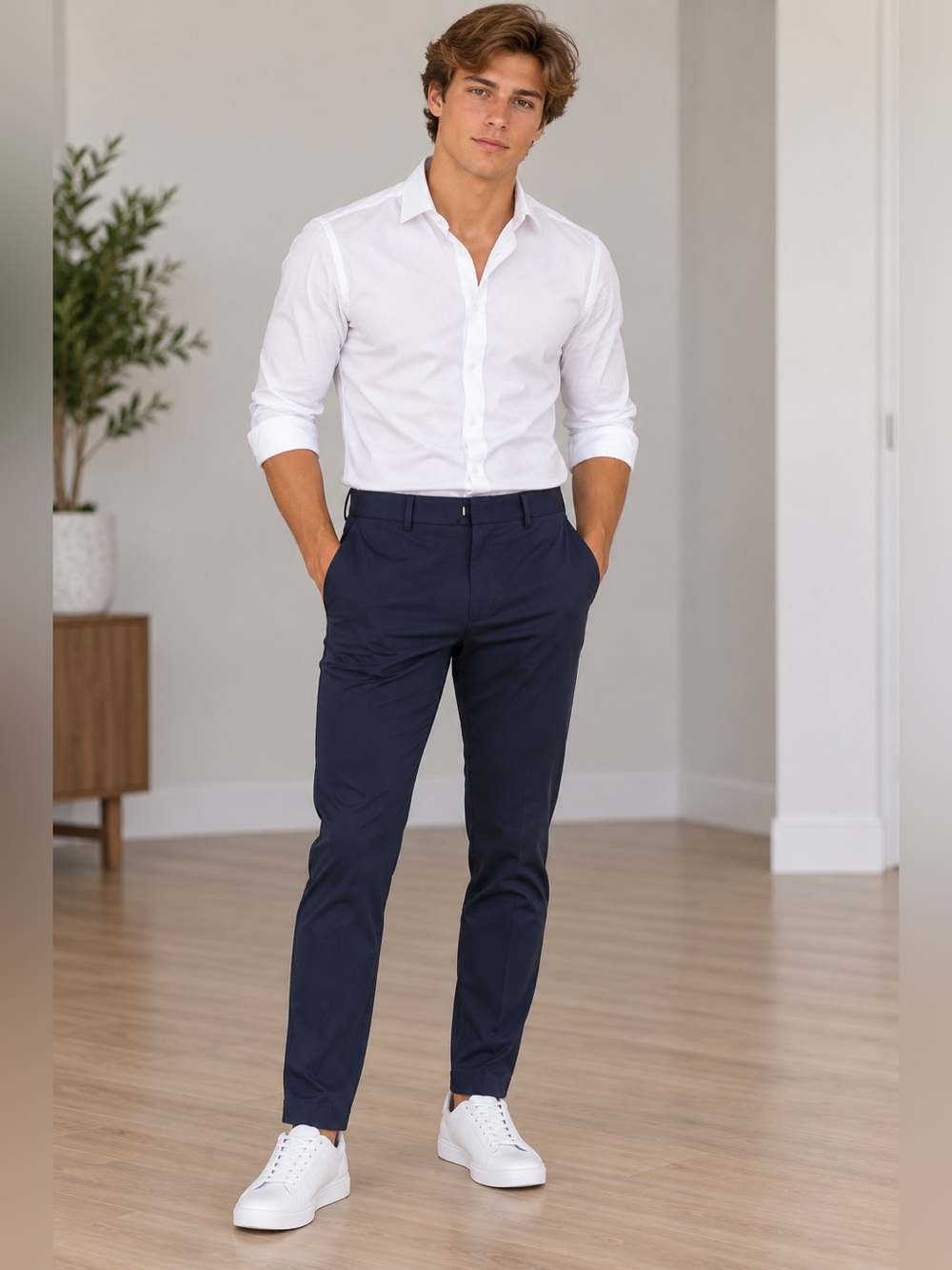 Murano Navy Slim Dress Pants
